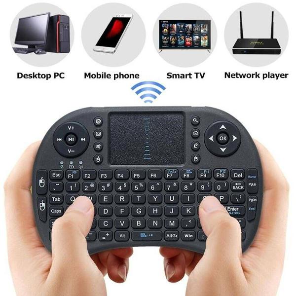 mini teclado/mouse touch sem fio p/ smartv, notebook, tvbox,