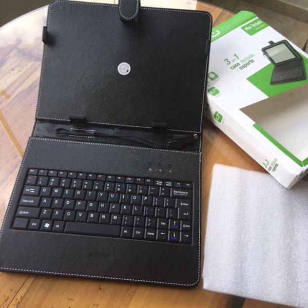 teclado 3 x 1 para tablet 9,7" sem uso, na caixa