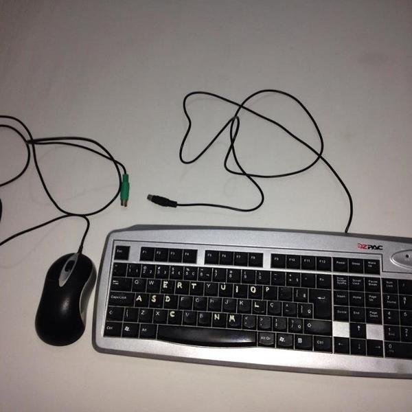 teclado e mouse plugs dim usados bom estado ler tudo r$30