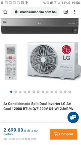 Ar Condicionado Split Dual Inverter LG Art Cool  BTUs