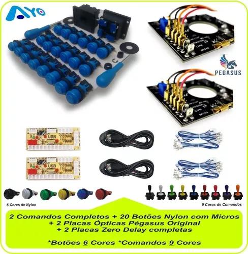 20 Botões + 2 Controles + 2 Placas Ópticas + 2 Placas Zero