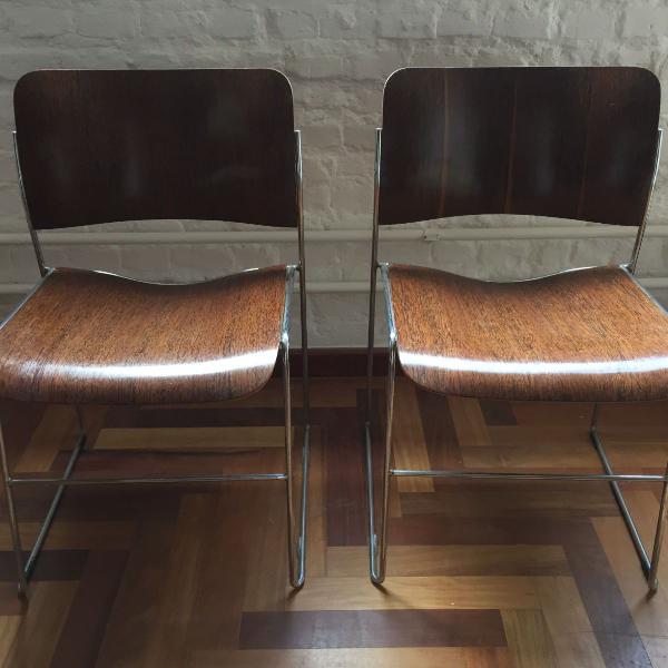 2x cadeiras david rowland 1960's (restauradas)