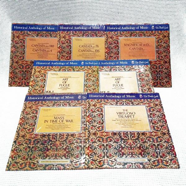 7 lps vinil "historical antology of music", the bach guild.