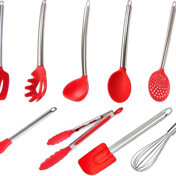 9 utensilio de silicone premium cozinha moderna concha