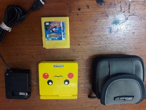 Game Boy Advance Sp Pikachu + Carregador + Case E Jogo