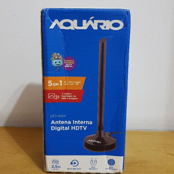 antena tv digital hdtv interna 5 em 1 - aquário - dtv-100p