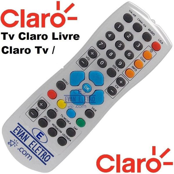 controle remoto receptor claro tv / claro livre