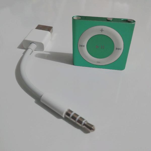 ipod shuffle 4 geração 2gb cor verde/green + cabo