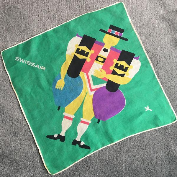 lenço souvenir swissair 1950