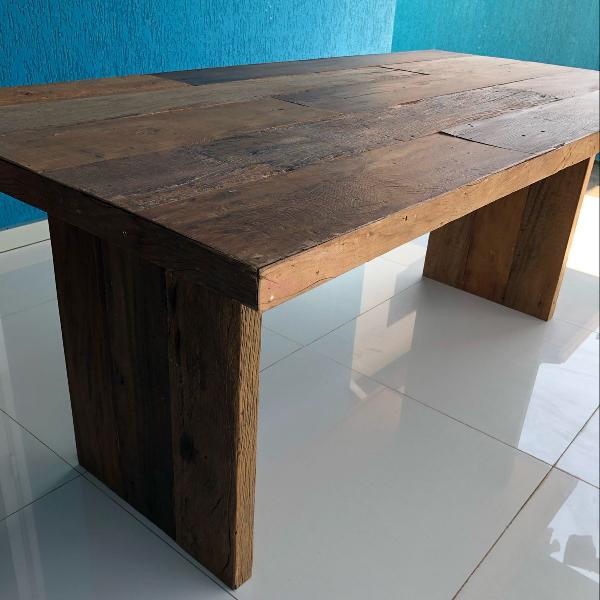 mesa madeira demolição rústica
