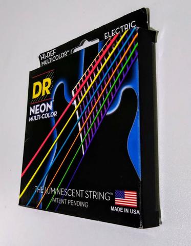 Encordoamento Guitarra Dr Strings Neon Multicor 010 Colorida
