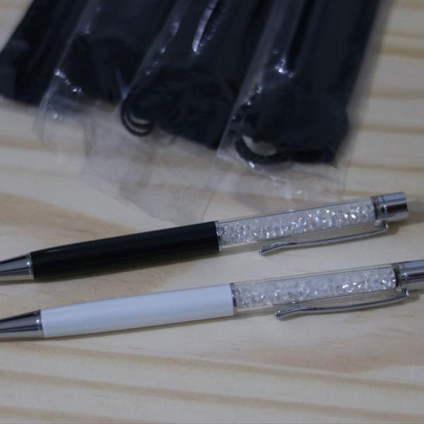 caneta swarovski preta ou branca
