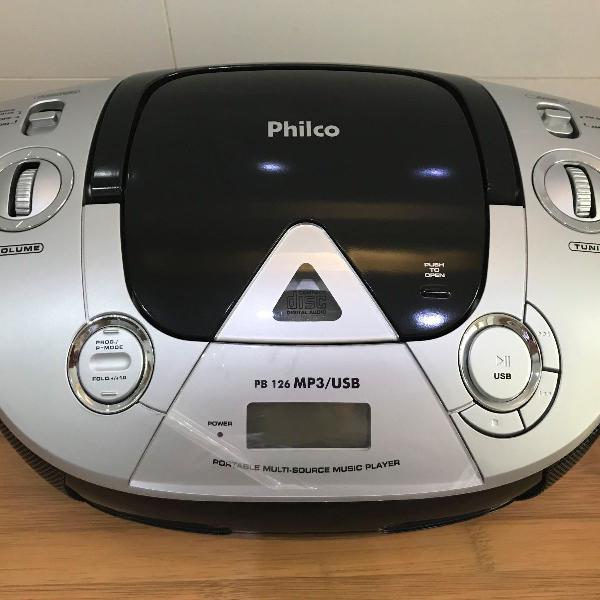 Som Portátil Philco 4w Rms Mp3 Usb Saída Auxiliar - Preto