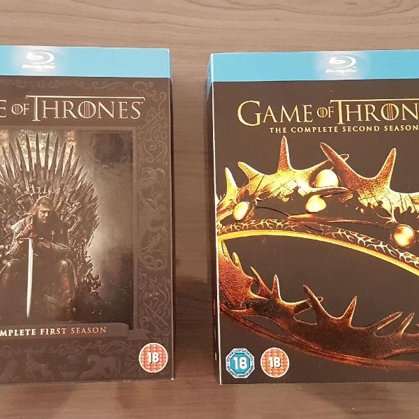 game of thrones - 1 e 2 temporada (bluray)