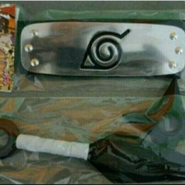 kit naruto bandana aldeia da folha+kunai+ shuriken frete