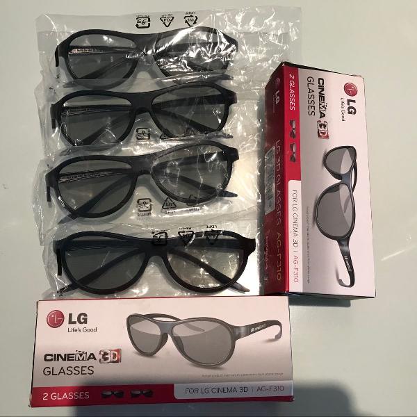quatro óculos 3d nunca usados da lg original (modelo