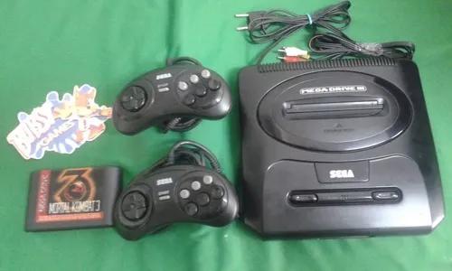Mega Drive 3 Com 2 Controle 6 Botões Mortal Kombat 3