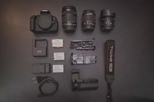 Canon T5i + 18-55 Stm + 50mm 1.8 + Battery Grip + 3 Baterias