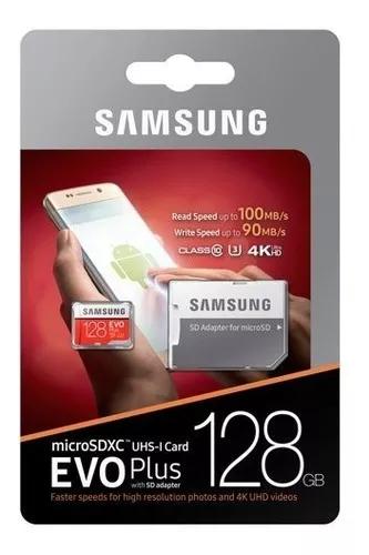 Cartão Micro Sd Samsung Evo Plus 128gb 4k U3 C10 Smartphone