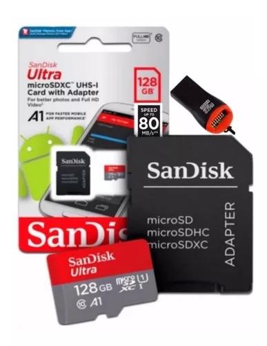 Cartão Sd Sandisk 128gb Classe 10 + Adaptador Pendrive