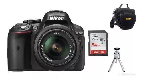 Câmera Nikon D5300af-p18-55mm Vr+64gb+bolsa+tripé