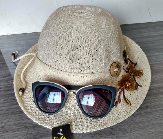KIT P R A I A: Óculos de sol e chapéu