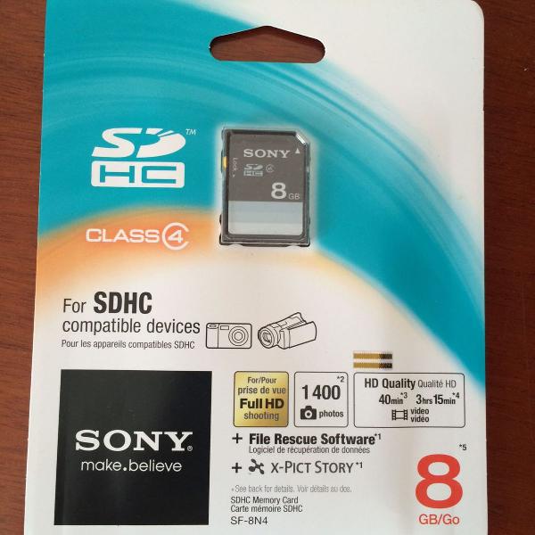 Memory Card SDHC SONY (Class 4) - 8BG (LACRADO)