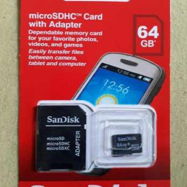 Sd Card Sandisk 64gb C10 + Sd Adaptador
