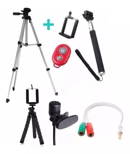 Tripe 1,20 Mini Tripe Flexiel + Kit Youtuber Para Celular