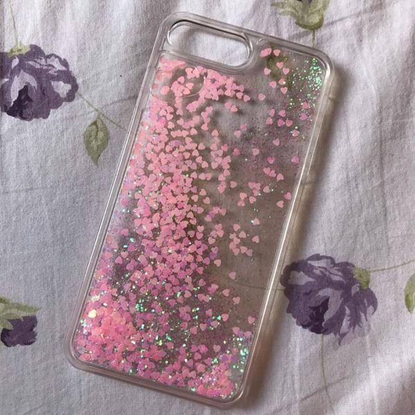 capinha glitter e coração - iphone 7 plus