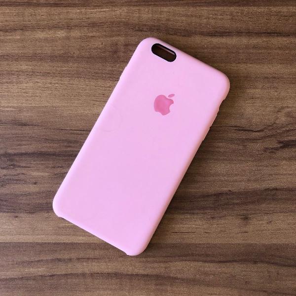 capinha/case rosa lisa rígida para iphone 6 plus/6s plus