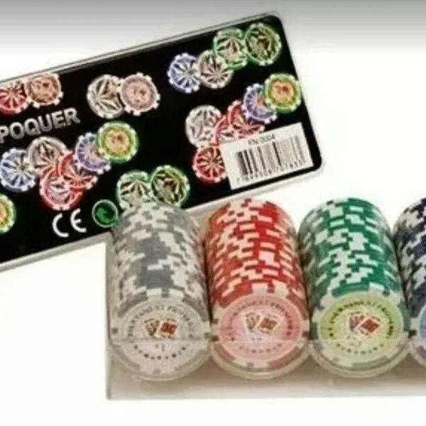 fichas para jogo de poker profissional (100 fichas). incasa