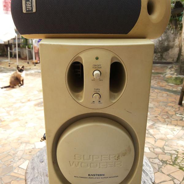 super woofer eastern e caixa amplificada com defeito