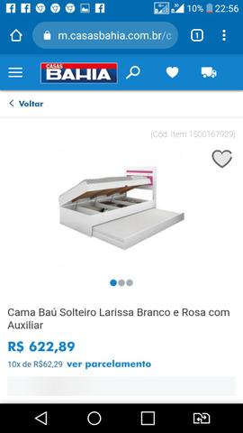 Cama com auxiliar bau