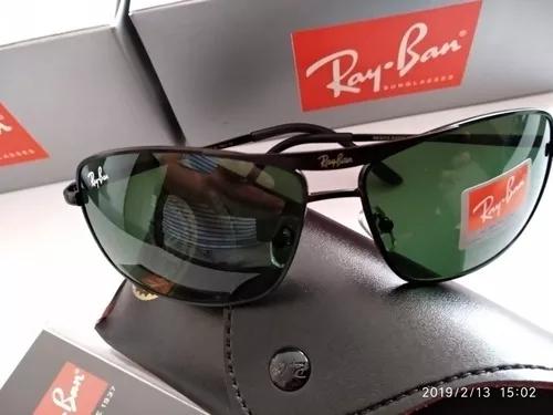 Ray Ban 8013 Armacao Metal Preto Lente Cristal Verde Ltda