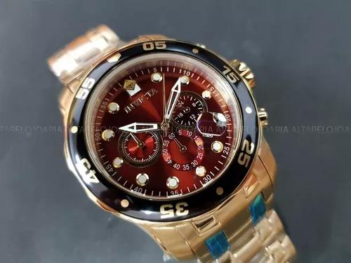 Relógio Invicta Pro Diver 80065 Plaque Ouro Cronógrafo