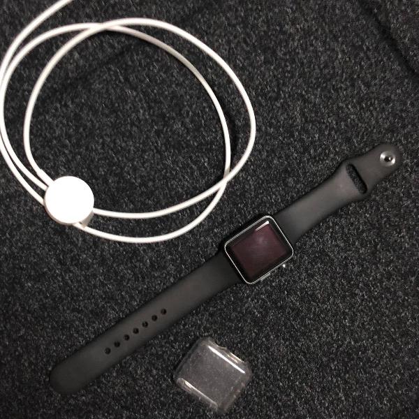 apple watch série 1 38mm + 4 pulseiras + capa protetora +