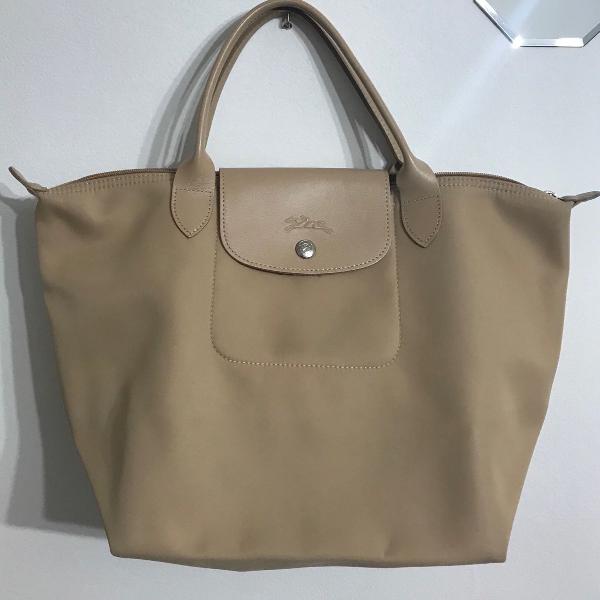 bolsa bege longchamp