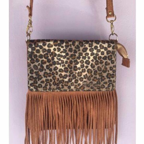 bolsa de veludo com animal print