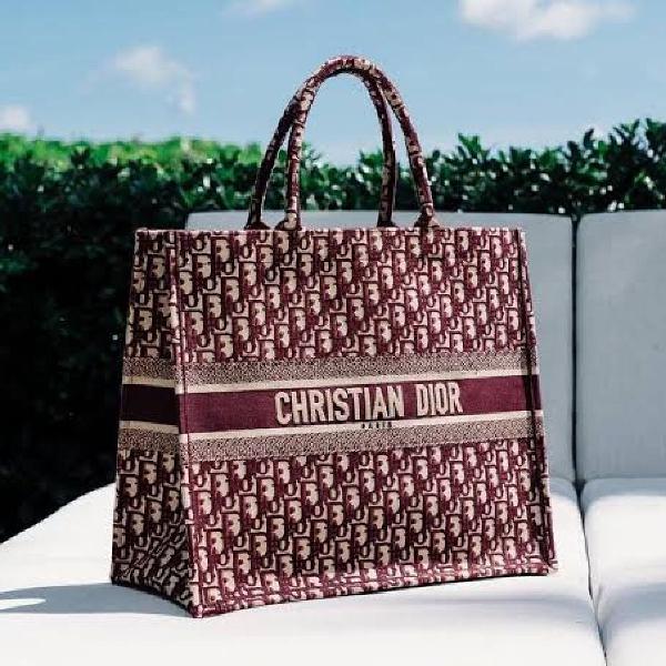 bolsa dior oblique bordô bolsa book tote novíssima