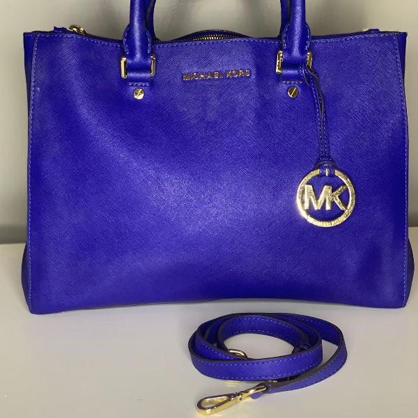 bolsa michael kors grande azul royal pouquíssimo usada