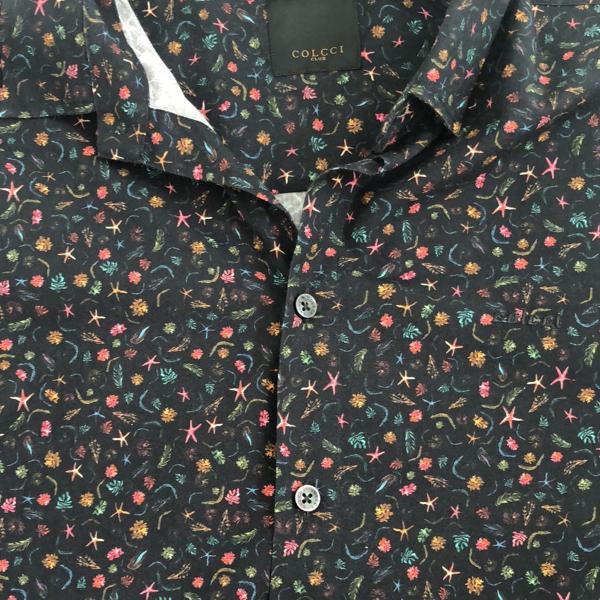 camisa colcci micro estampas