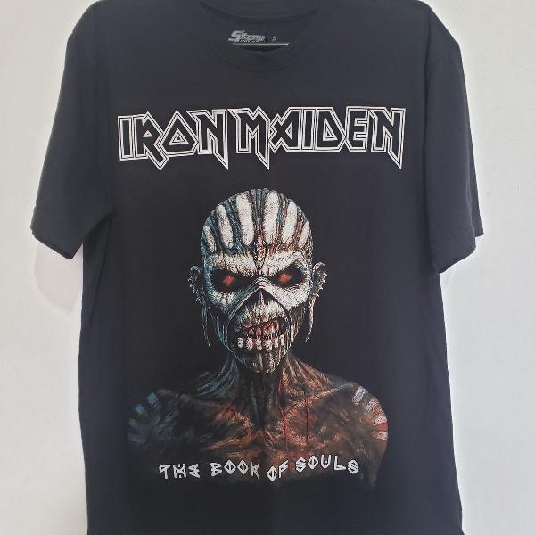 camisa iron maiden stamp book of souls