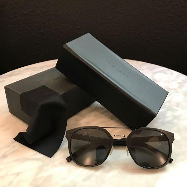 culos dior homme aluminum al13.5 preto aviador redondo