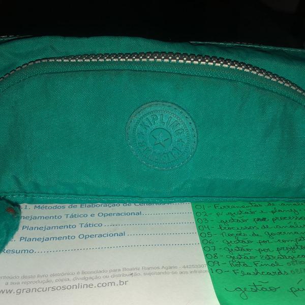 estojo kipling cute verde água