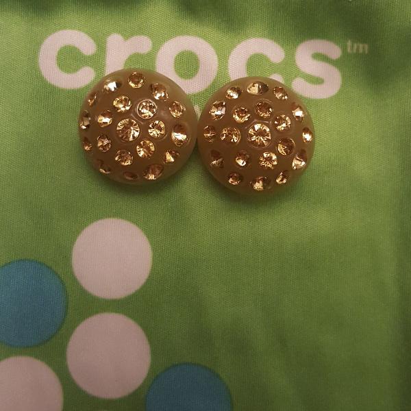 jibbitz crocs strass dourado