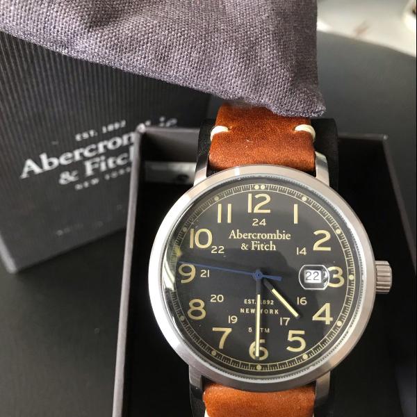 relógio abercrombie e fitch couro