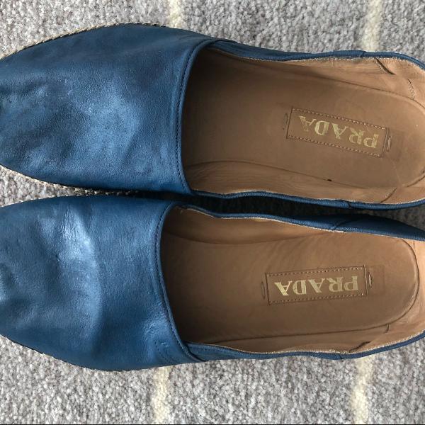 sapato azul prada, modelo unissex! produto original. tamanho