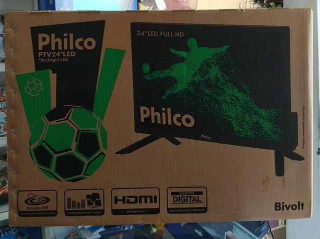 TV Philco 24" polegadas Full HD LED conversor digital (novo