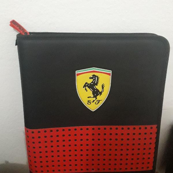Fichario escolar Ferrari top com ziper e divisória - Norma